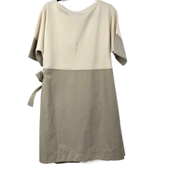 COS Contrast Wrap Dress Khaki Size L – Organic Fabric, Midi Workwear - Picture 10 of 13